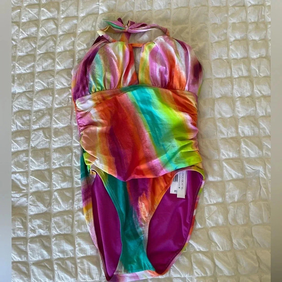 Bleu Rod Beattie tye dye one piece swimsuit - Picture 1 of 8